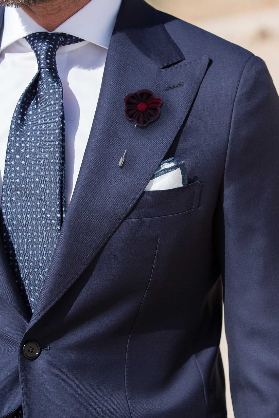 Gazania Purple Flower Lapel Pin for Men