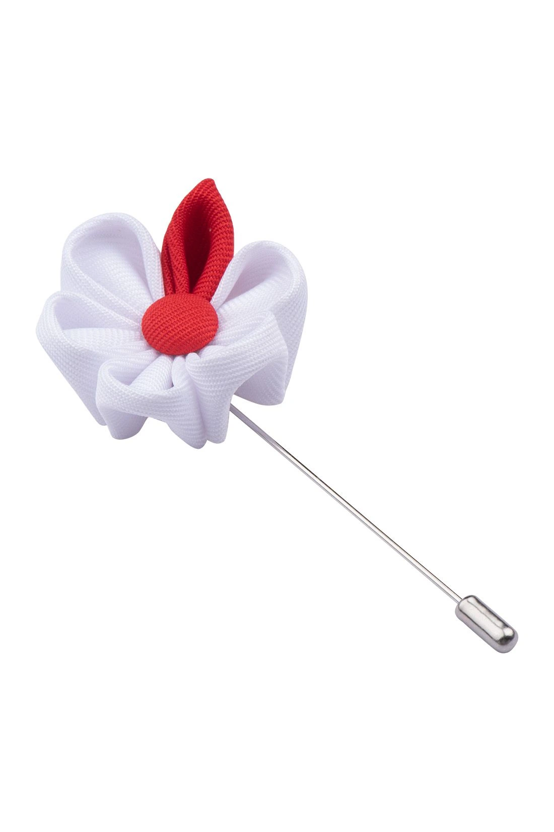 Gazania White Flower Lapel Pin for Men