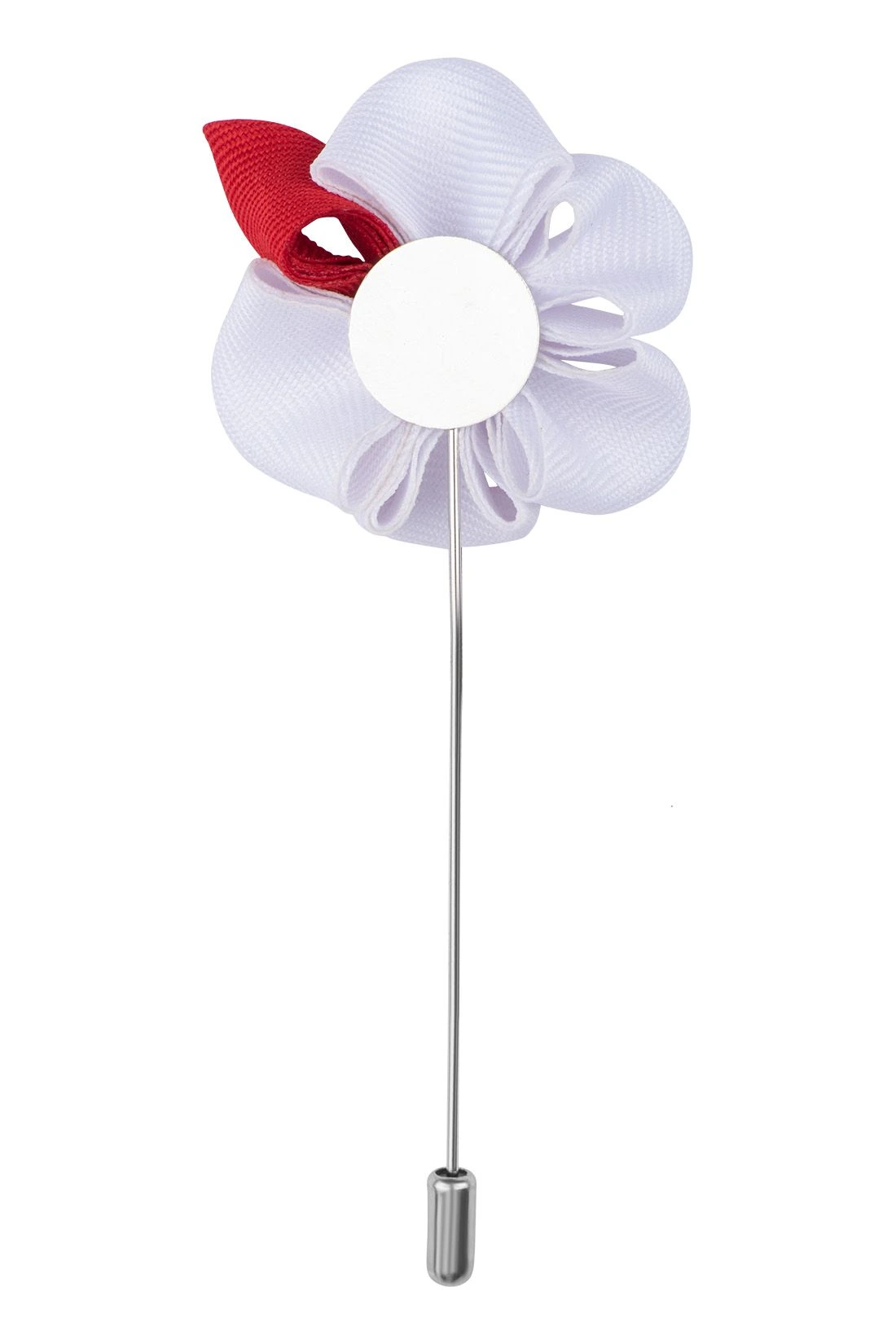 Gazania White Flower Lapel Pin for Men