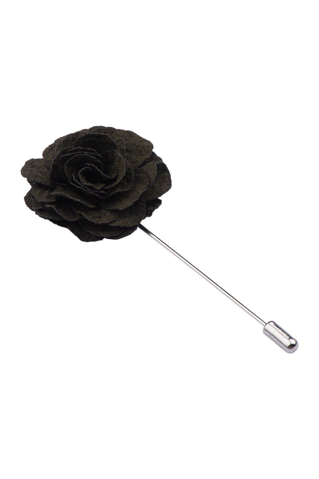 Crocus Olive Green Flower Lapel Pin for Men