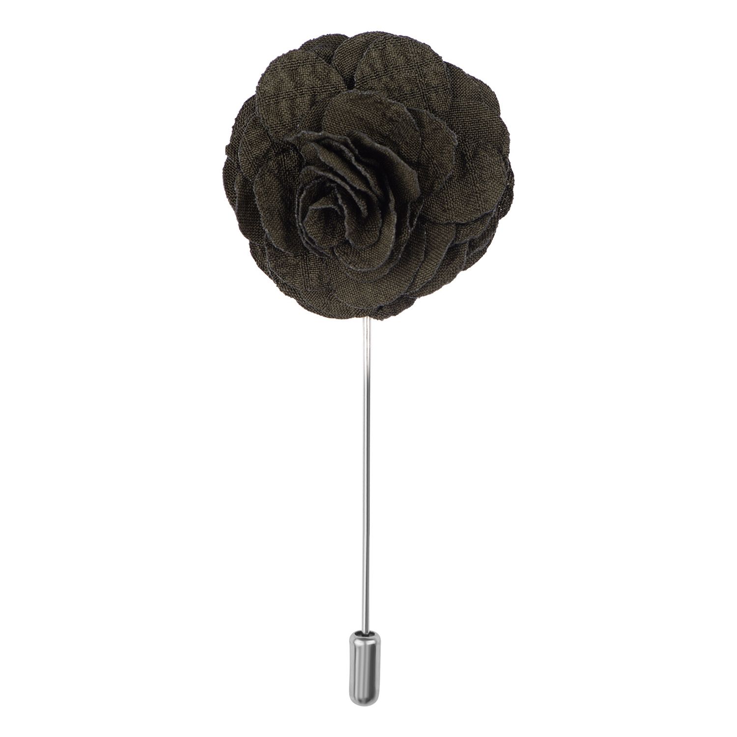 Crocus Olive Green Flower Lapel Pin for Men