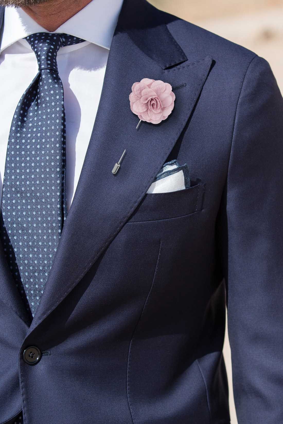 Crocus Pink Flower Lapel Pin for Men