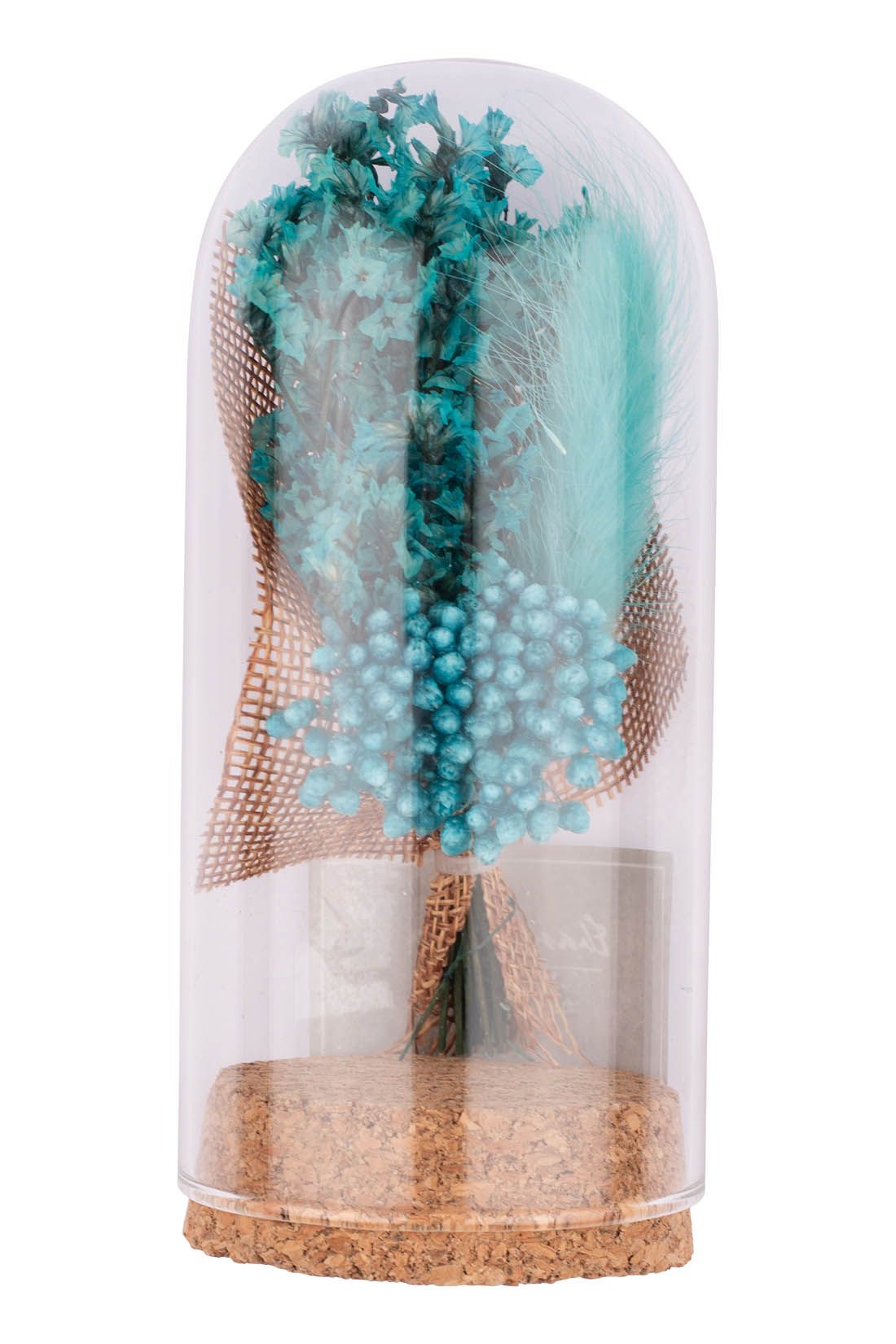 Babys Breath Teal Flower with Blue Feather Wedding Boutonniere for Men