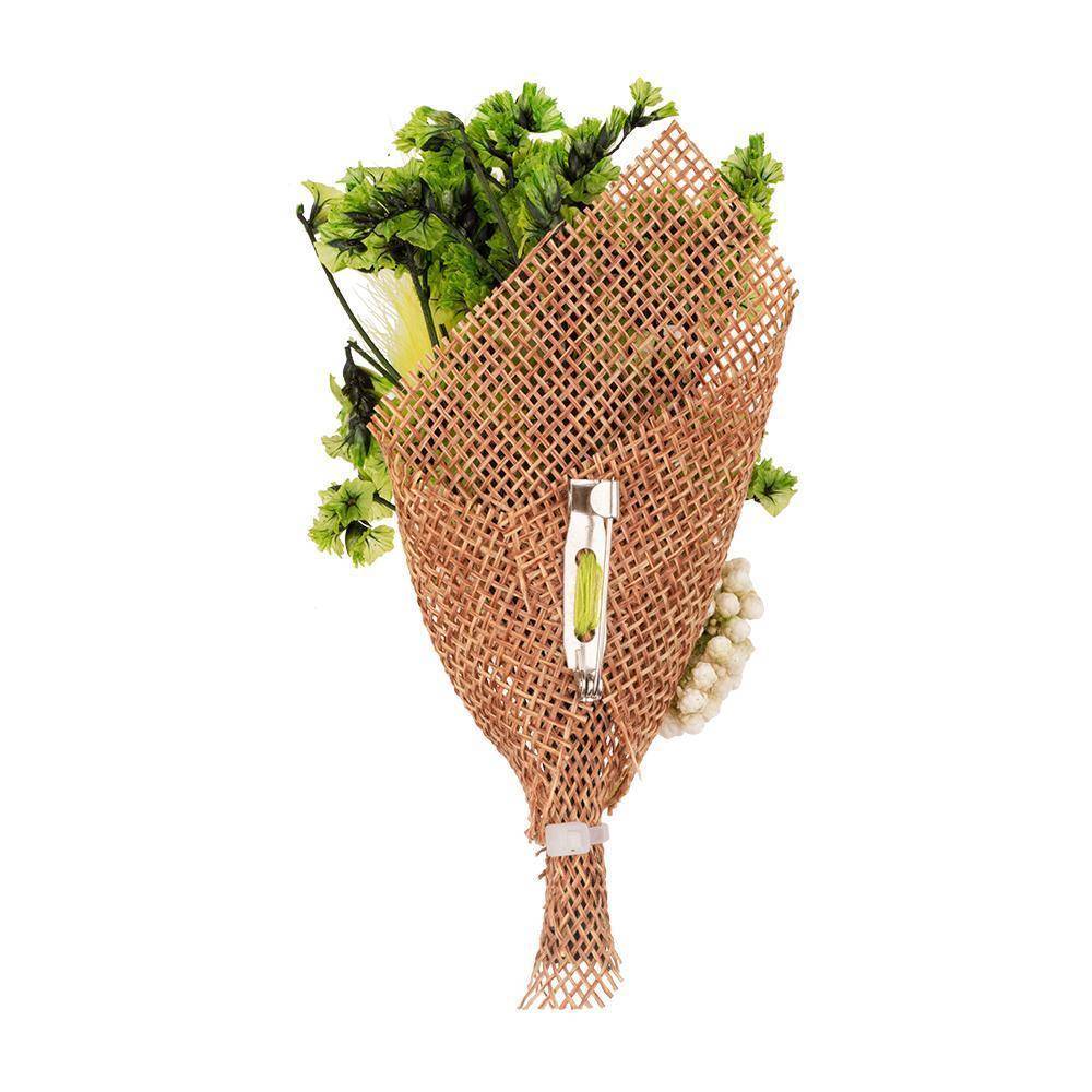 Baby Breath Green Flower Boutonniere for Men