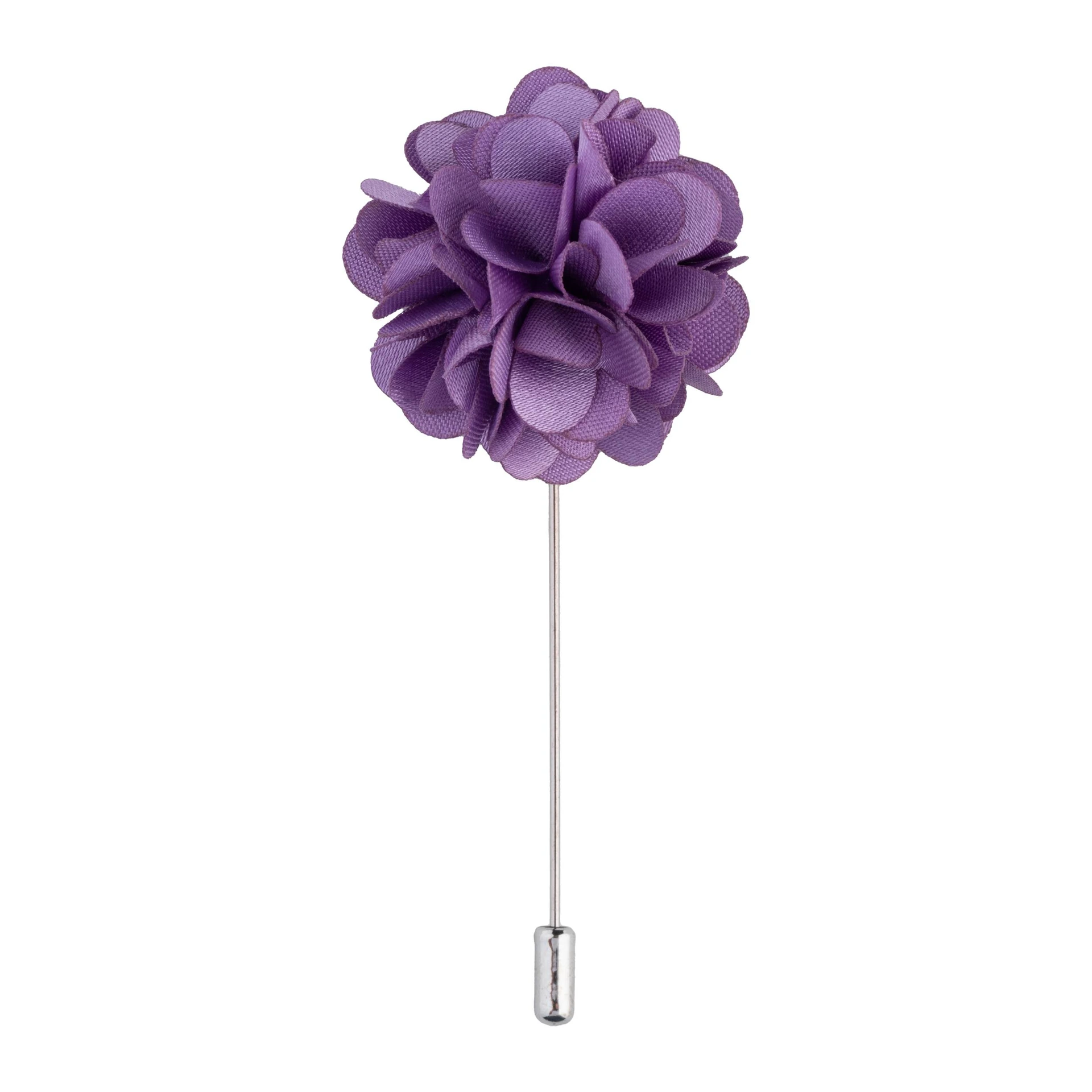 Lavender Marigold Flower Lapel Pin for Men