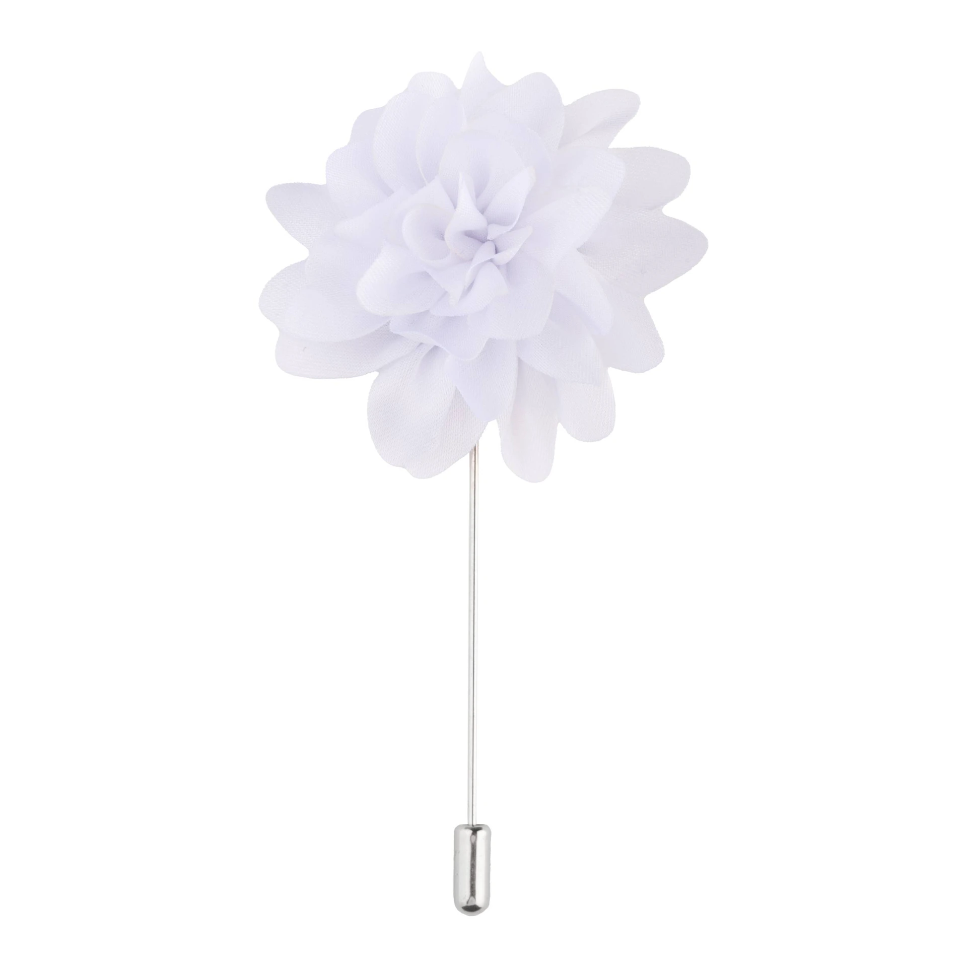 White Dahlia Flower Lapel Pin for Men