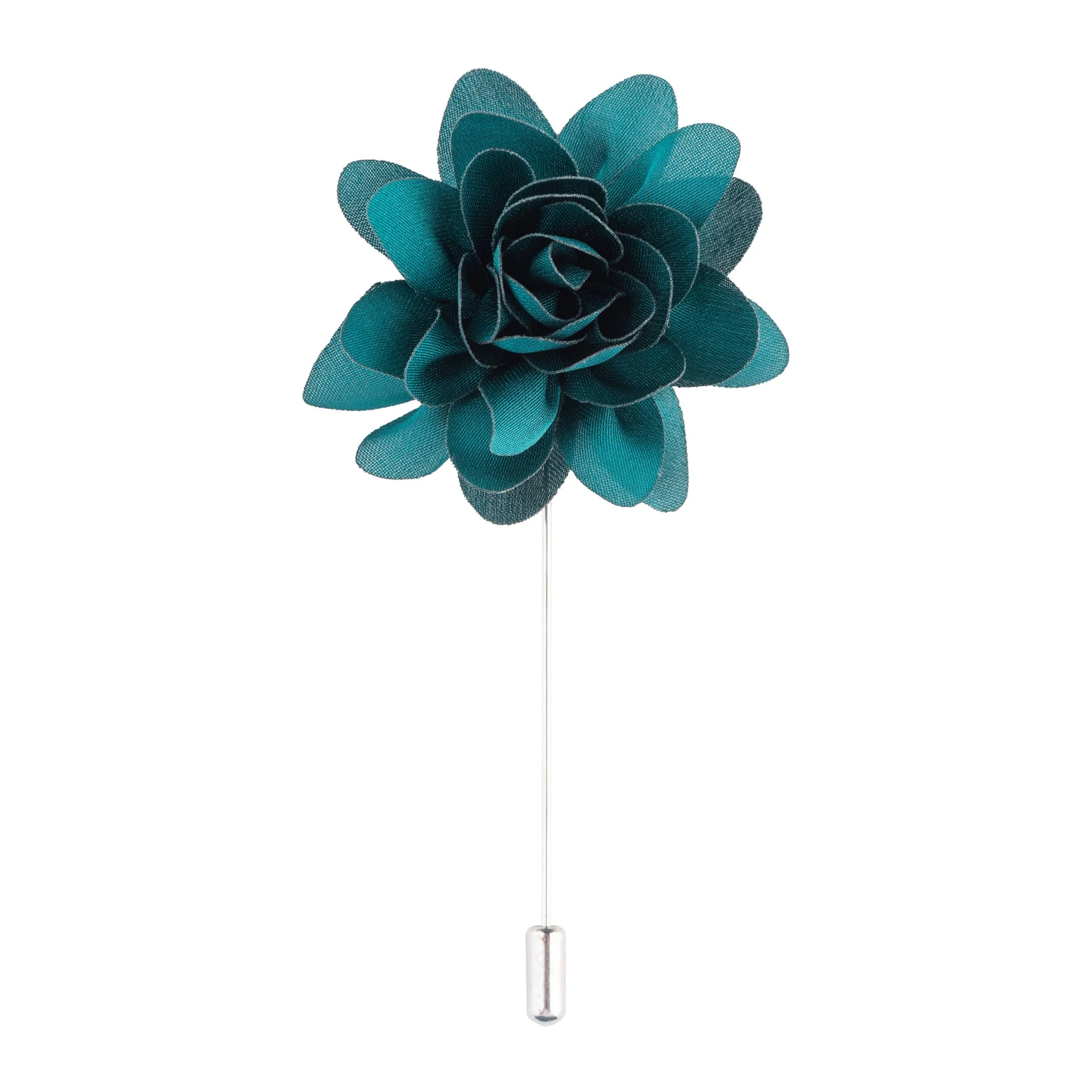 Bottle Green Dahlia Flower Lapel Pin for Men
