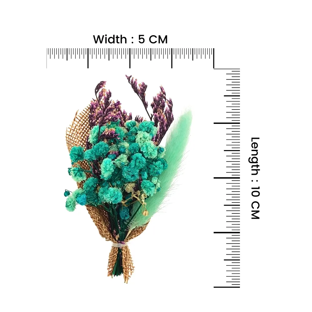 Teal Green and Purple Artificial Flower Boutonniere for Weddings and Events for Men