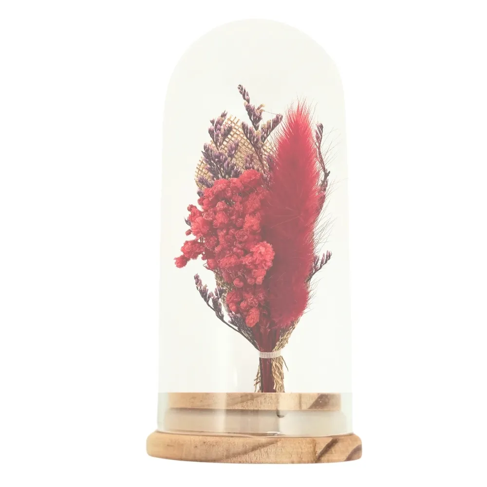 Bold Red and Purple Artificial Flower Boutonniere with Feather Accent for Weddings and Events for Men