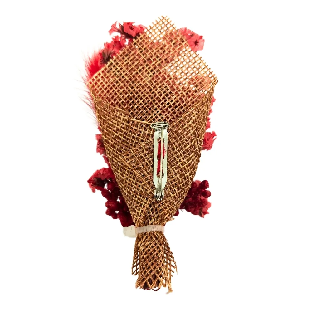 Bold Red Artificial Flower Boutonniere for Weddings and Formal Events for Men