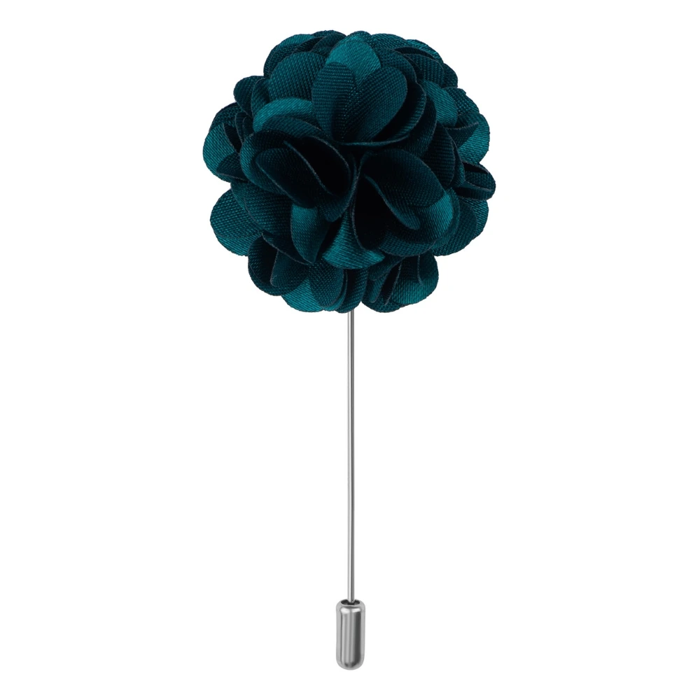 Green Marigold and White Marigold Flower Lapel Pin Combo for Men