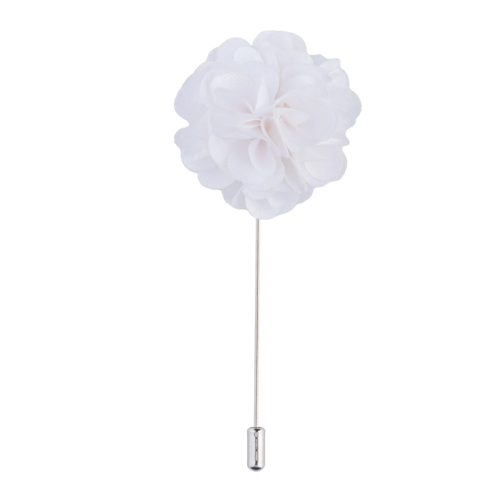 Gazania White and Marigold White Flower Lapel Pin Combo for Men