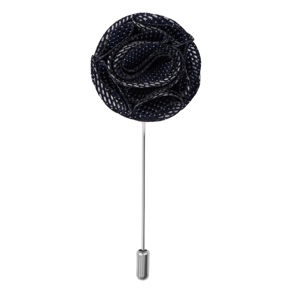 Blossom Blue and White Marigold Flower Lapel Pin Combo for Men