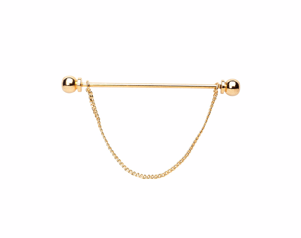 Gold Lapel Pin Brass Accessory for Men
