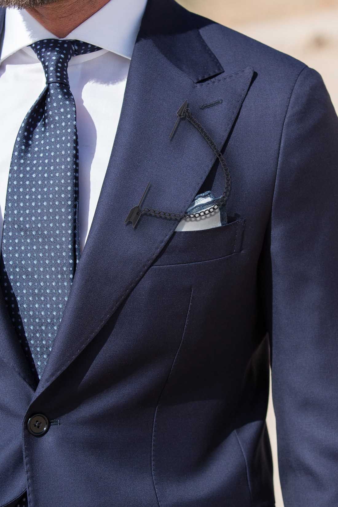 Black Lapel Pin Brass Accessory for Men