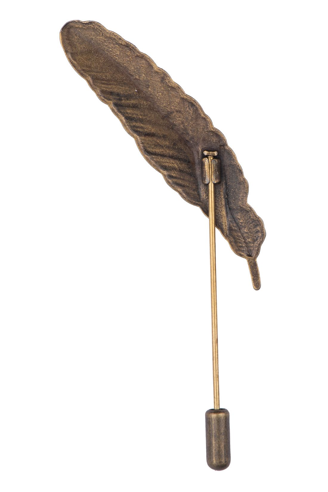 Funky Feather Antique Brass Lapel Pin for Men