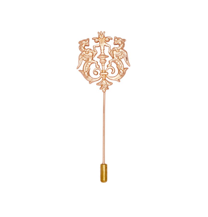 Victory Logo Gold Brass Lapel Pin for Men