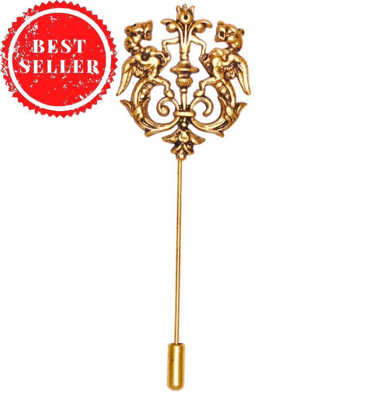 Victory Logo Antique Brass Lapel Pin for Men