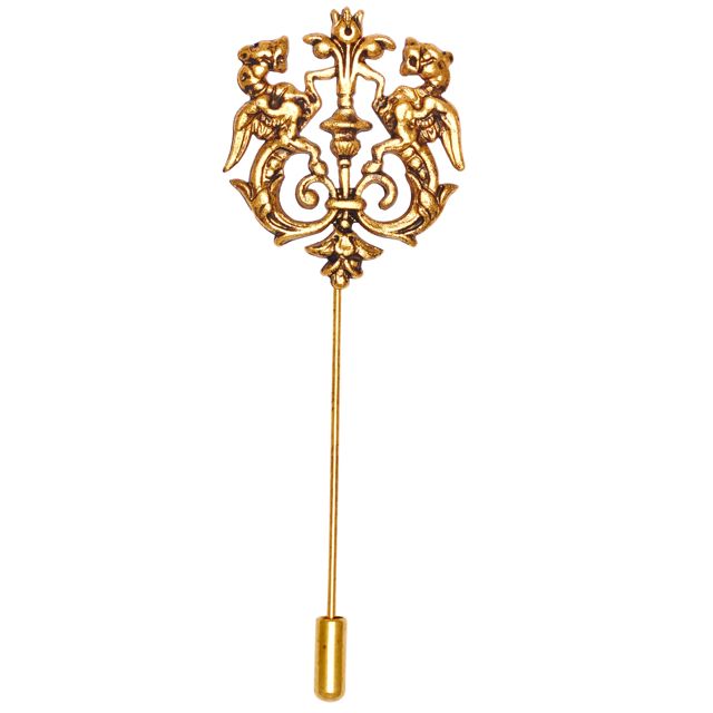 Victory Logo Antique Brass Lapel Pin for Men