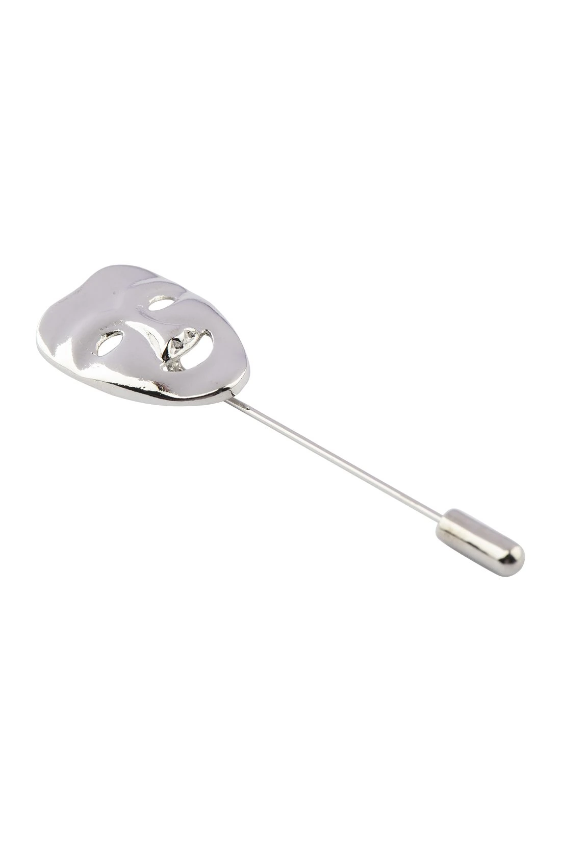 Mask Silver Brass Lapel Pin for Men