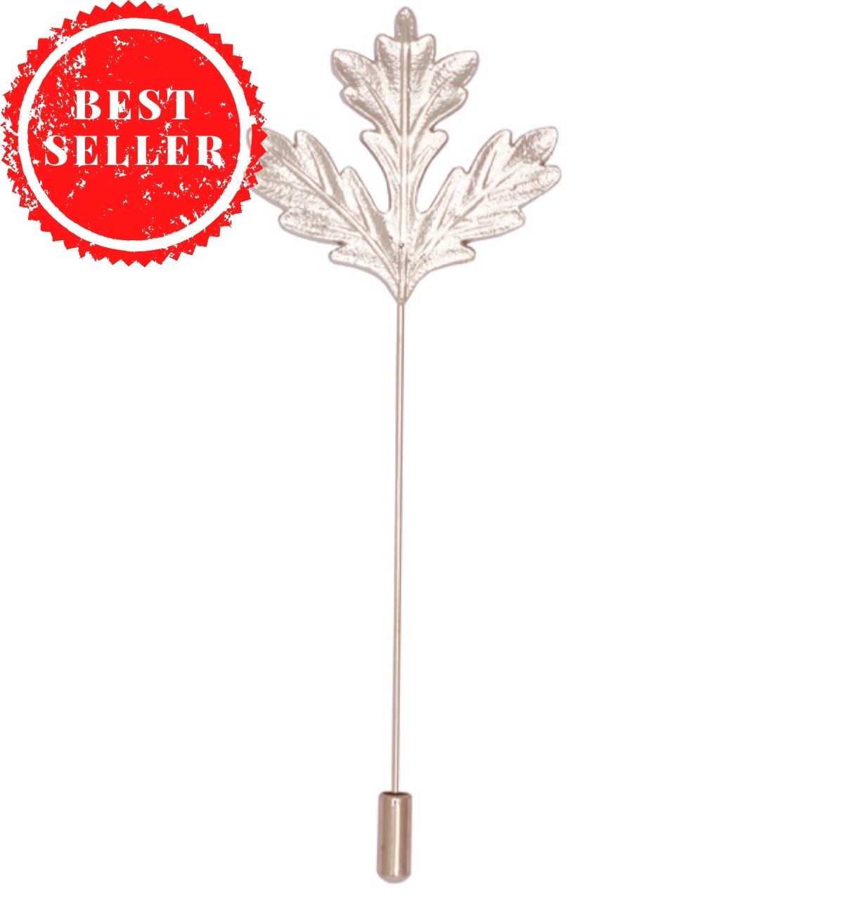 Winter Leaf Silver Brass Lapel Pin for Men
