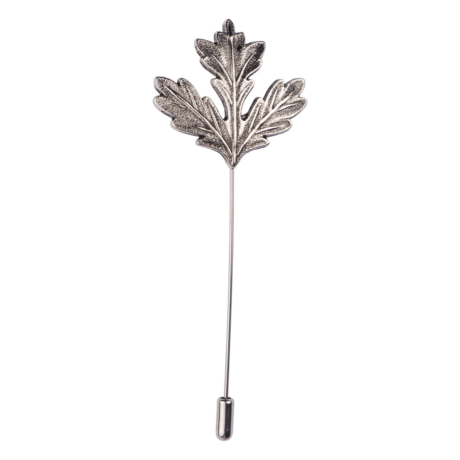 Winter Leaf Gunmetal Brass Lapel Pin for Men
