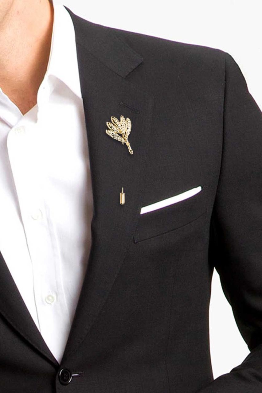 Weat Royalty Gold Brass Lapel Pin for Men