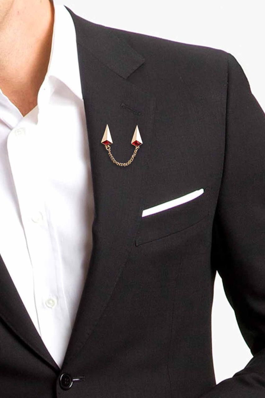 Froster Red Chain Brass Lapel Pin for Men