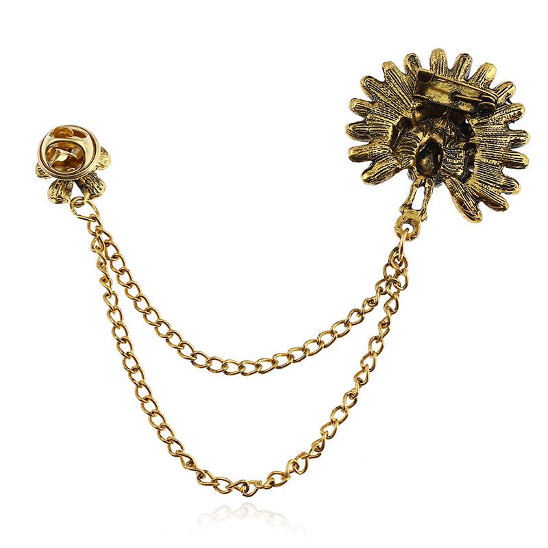 Peacock Chain Multi Brass Lapel Pin for Men