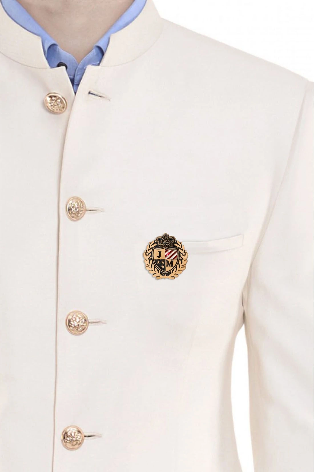 University Badge Gold Brass Lapel Pin for Men