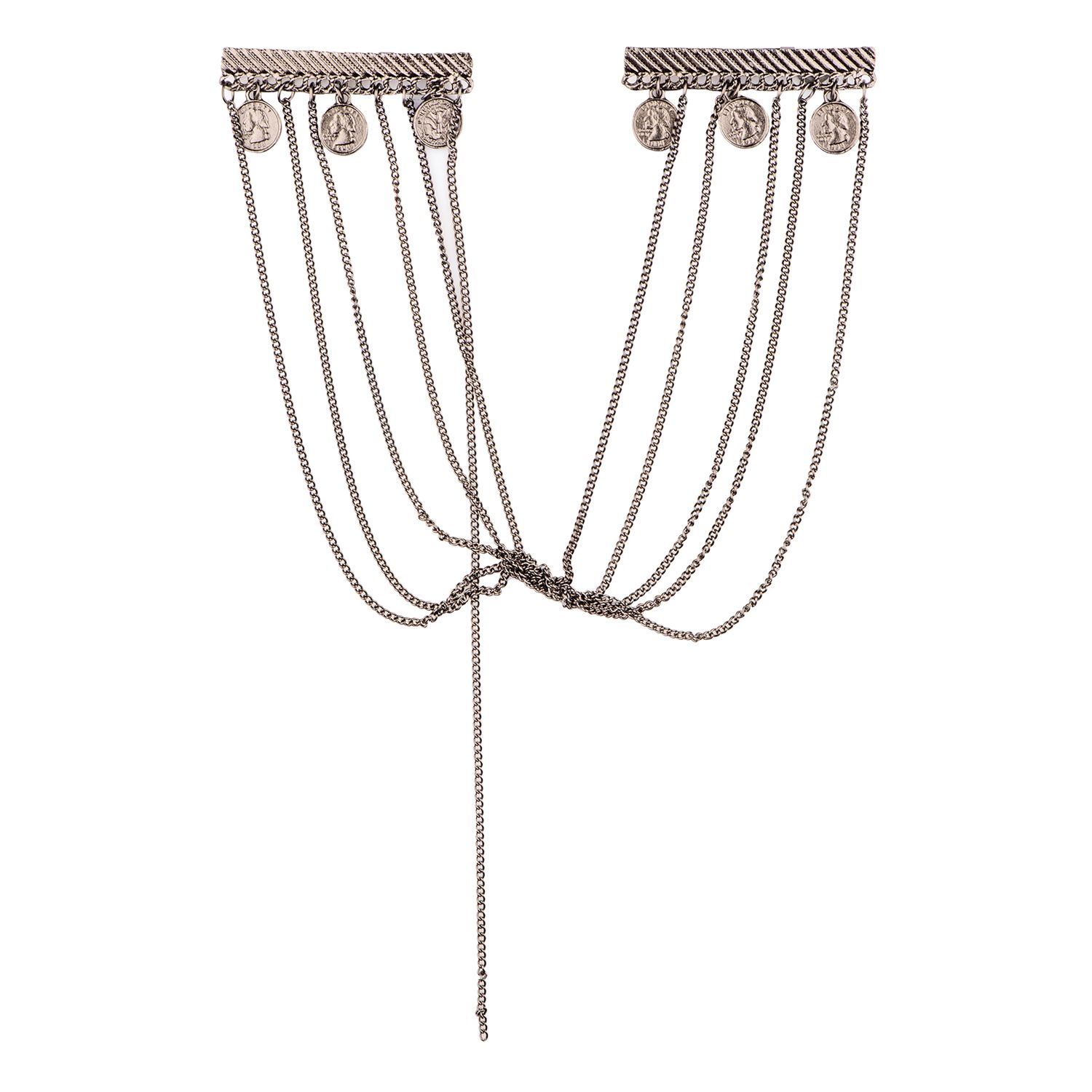 Santana Double Jacket Silver Brass Lapel Pin for Men
