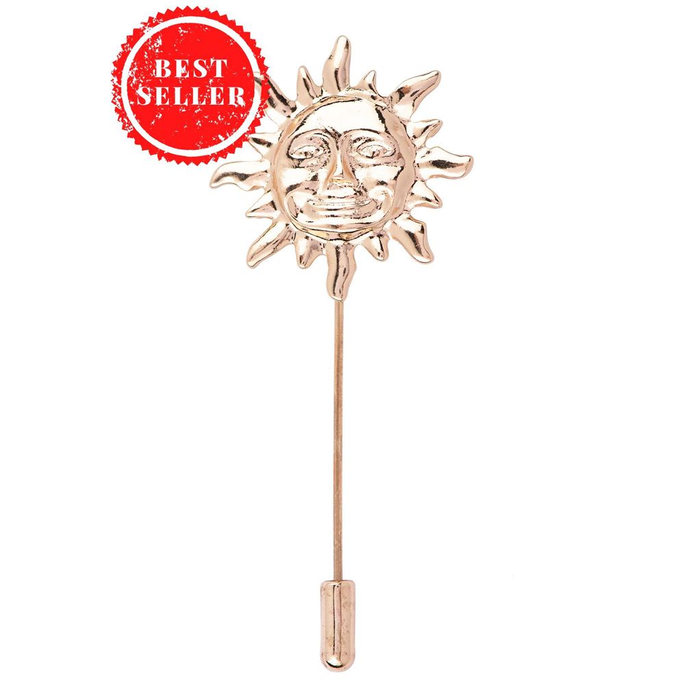 Sun Gold Metal Brass Lapel Pin for Men