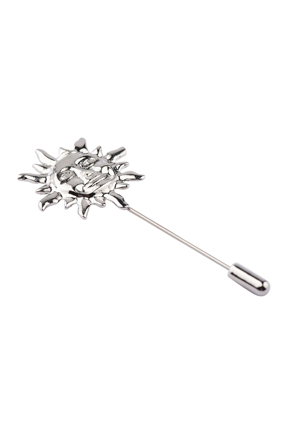 Sun Silver Metal Brass Lapel Pin for Men
