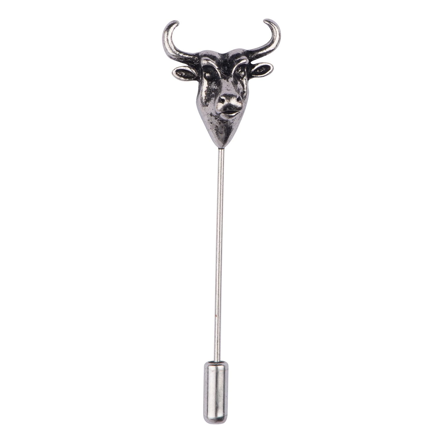 Yak Silver Brass Lapel Pin for Men
