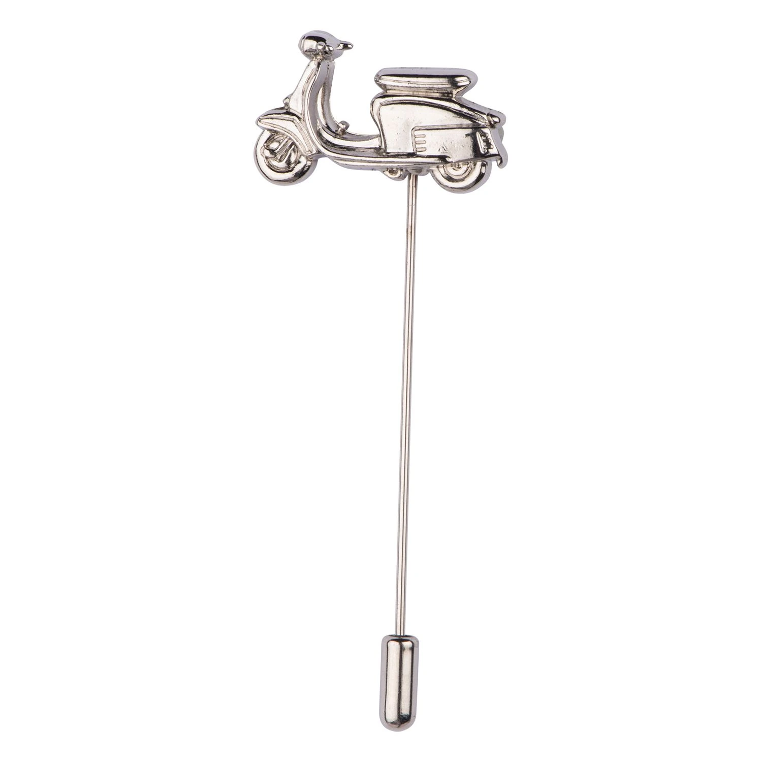 Scooter Silver Brass Lapel Pin for Men