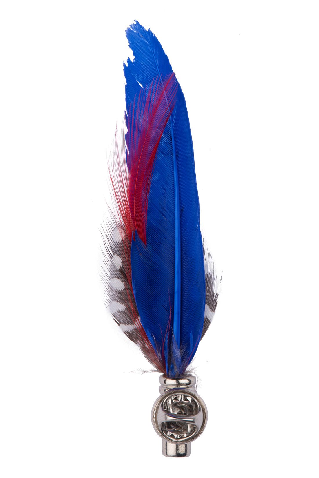 Feather Blue and Black Brass Lapel Pin for Men