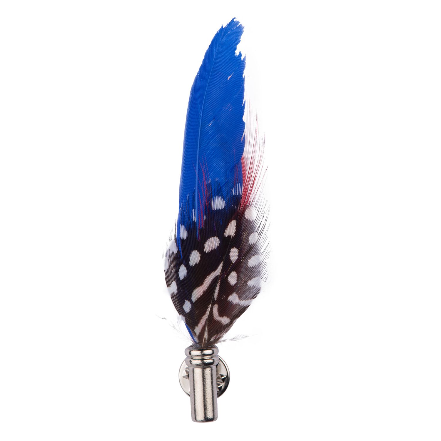 Feather Blue and Black Brass Lapel Pin for Men
