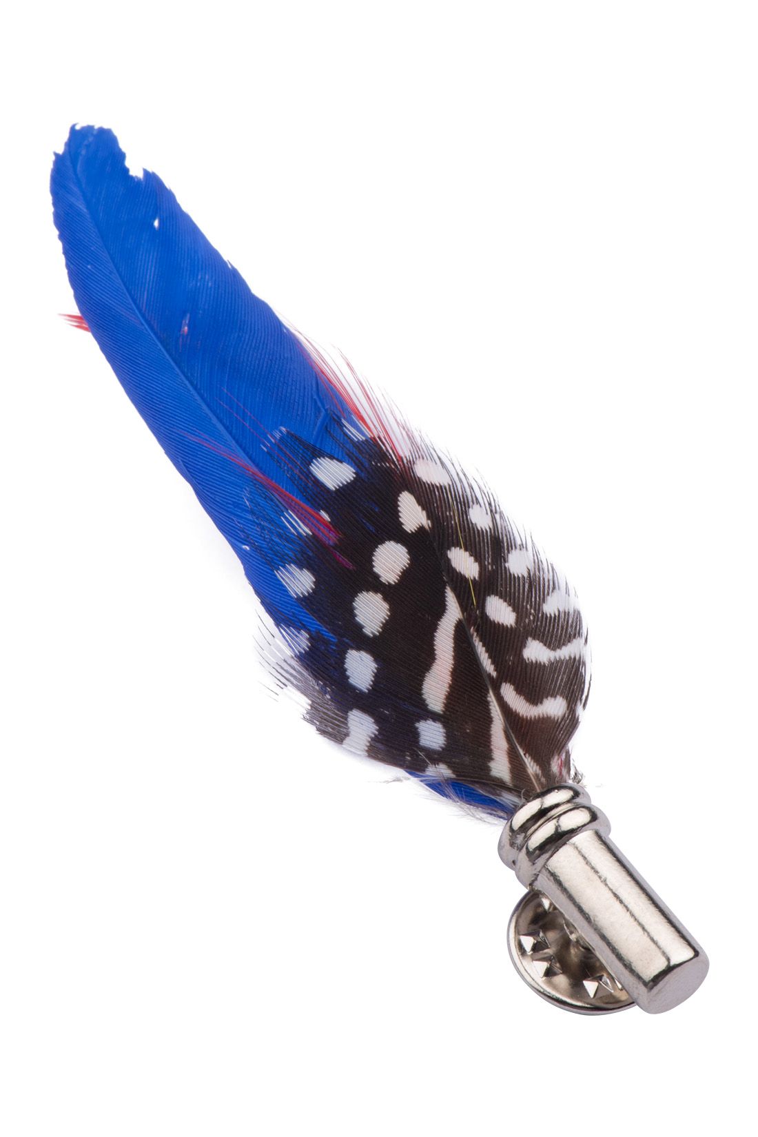 Feather Blue and Black Brass Lapel Pin for Men