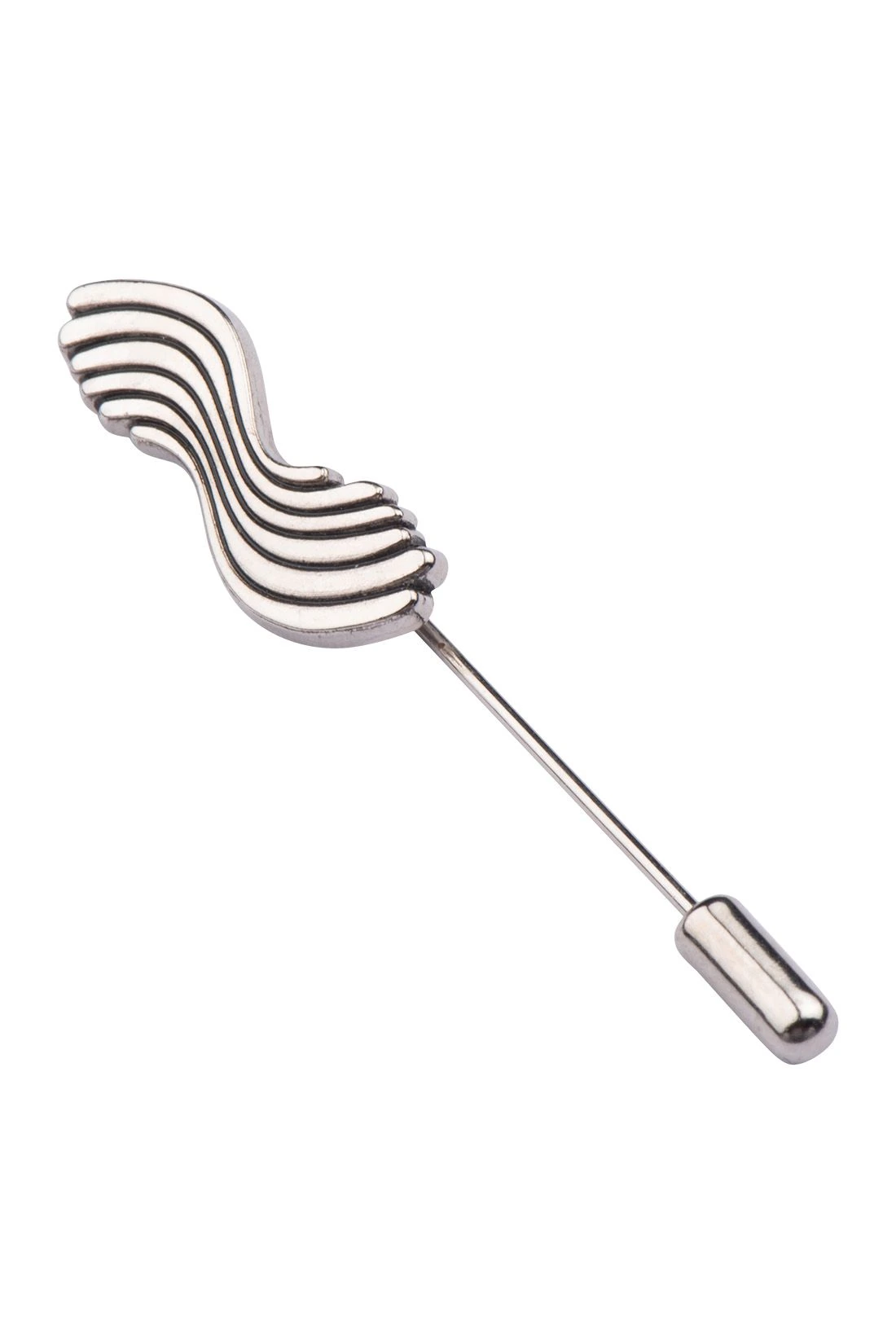 Silver Wave Metal Brass Lapel Pin for Men