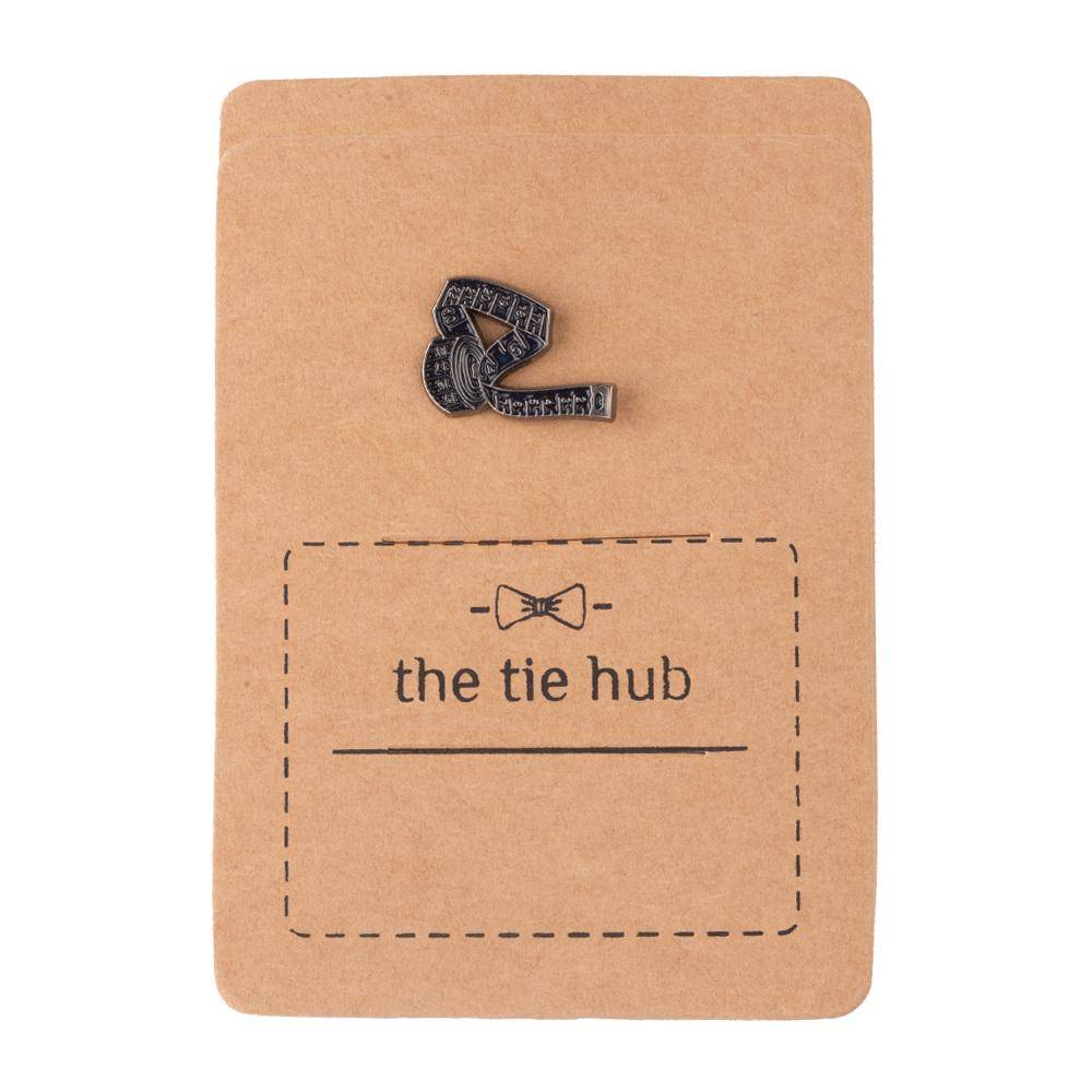 Black Measuring Tape Brass Lapel Pin for Men