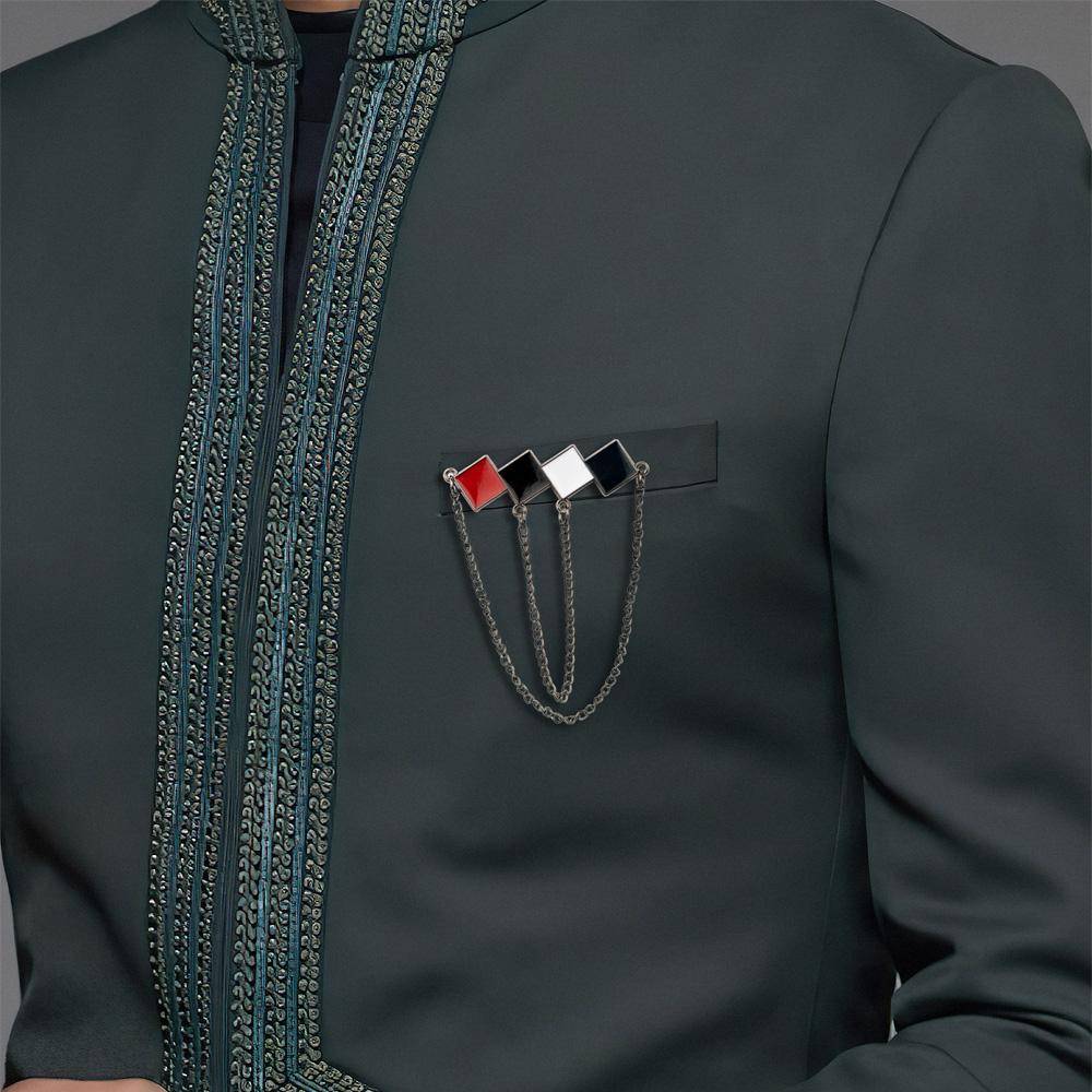 4 Square Multi Brass Lapel Pin for Men
