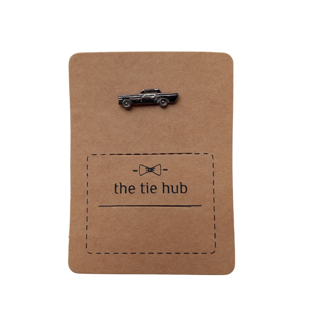 Silver Classic Car Brass Lapel Pin for Men
