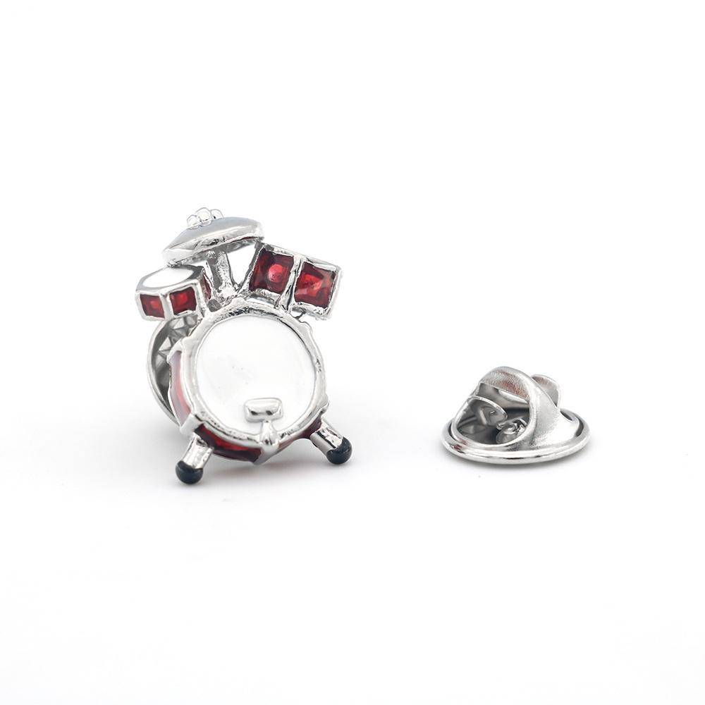 Red Drum Shape Brass Lapel Pin for Men