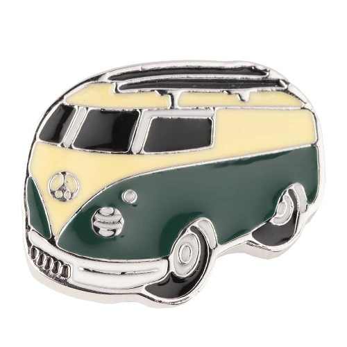 Yellow Mini Bus Brass Lapel Pin for Men