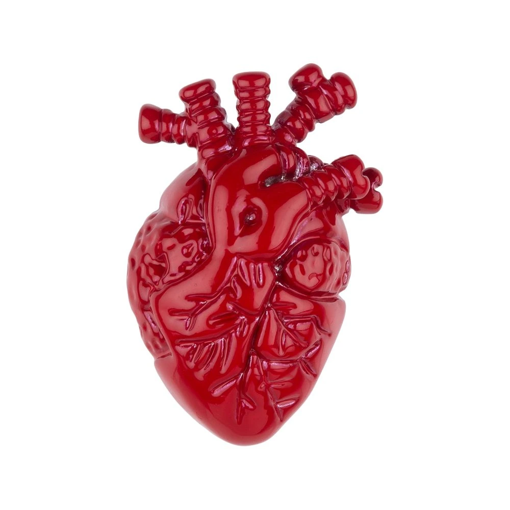 Red Heart Metal Brass Lapel Pin for Men
