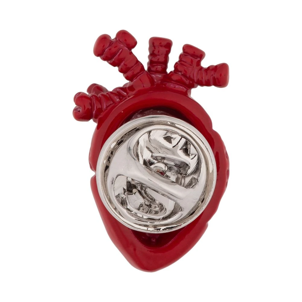 Red Heart Metal Brass Lapel Pin for Men