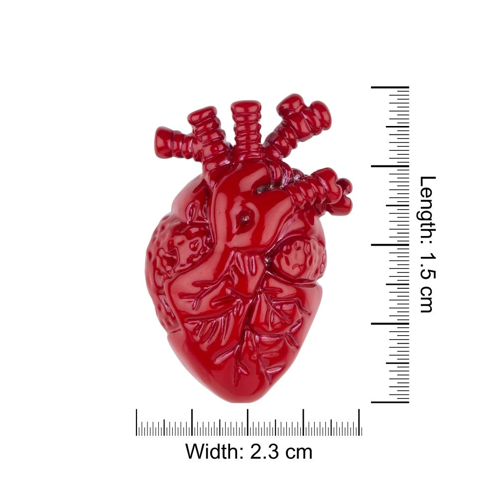 Red Heart Metal Brass Lapel Pin for Men