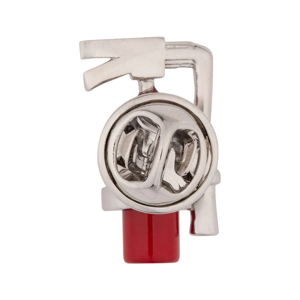 Red Fire Extinguisher Metal Brass Lapel Pin for Men