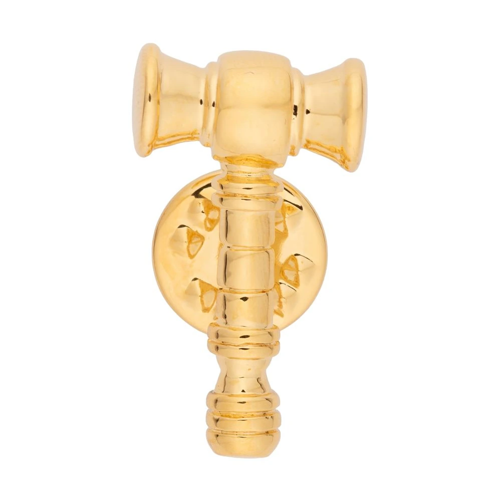 Gold Hammer Metal Lapel Pin Brass Lapel Pin for Men