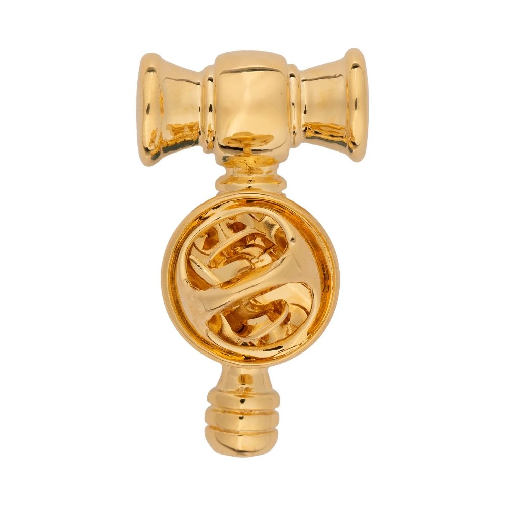 Gold Hammer Metal Lapel Pin Brass Lapel Pin for Men